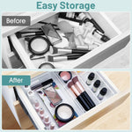 Clear Plastic Drawer Organizer Set for Desk, Kitchen, Bedroom, Bathroom, Office