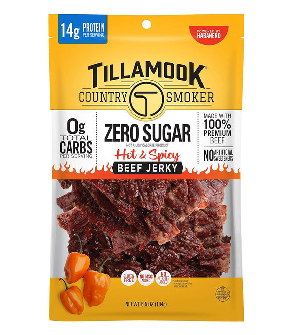Tillamook Country Smoker Zero Sugar Beef Jerky, Original, 6.5 Ounce