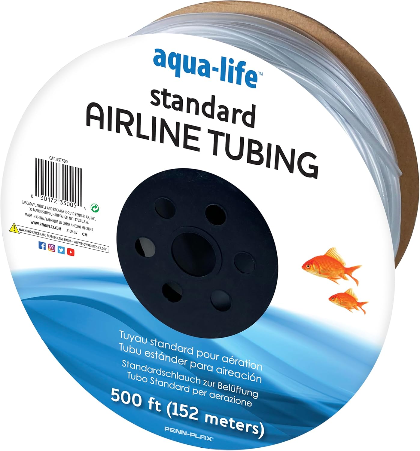 Penn-Plax Standard Airline Tubing for Aquariums – Clear and Flexible – Resists Kinking – Safe for Freshwater and Saltwater Fish Tanks – 25 Feet