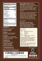 Healthworks organic cacao powder 16 oz 1 lb peruvian bean nut origin sugar free keto vegan non gmo