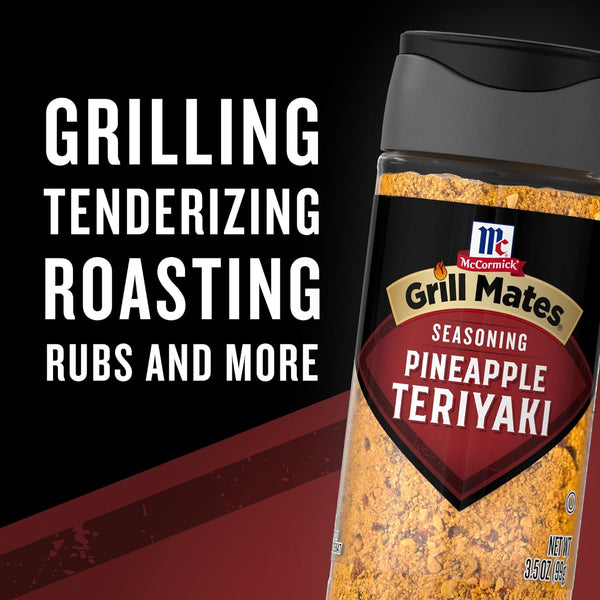 McCormick Grill Mates Pineapple Teriyaki Grilling Seasoning, 3.5 oz, Savory-Sweet Teriyaki Flavor for Pork, Chicken, or Seafood