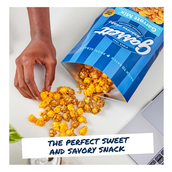 Garrett Popcorn Mix, 4 Ounce Bags, Pack of 6, Classic Chicago Style Cheese and Caramel Popcorn