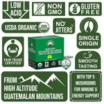 Organic Mushroom Coffee Pods with Lion's Mane, Reishi, Cordyceps, Turkey Tail, and Chaga Mushrooms
