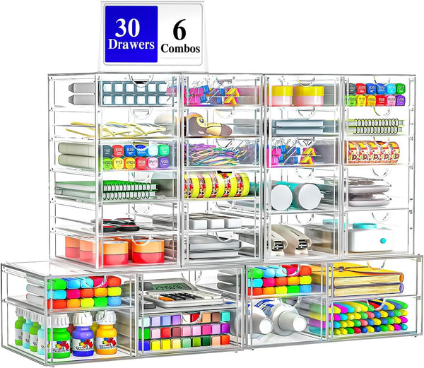 Acrylic Makeup Organizer with 13 Drawers for Storage and Organization