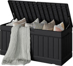 30 gallon resin deck box for outdoor storage and patio furniture