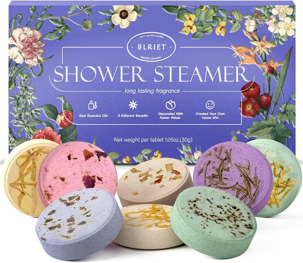 Shower Steamers Aromatherapy Blriet 8 Pack Gifts for Women and Teen Girls Self Care Spa Relaxation Essentials