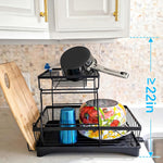Large capacity 2-tier dish drying rack for kitchen counter