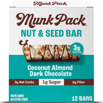 Munk Pack Fiber Nut Bars, Sea Salt Dark Chocolate, Gluten Free, 5g Fiber, 3g Net Carb, 24 Count