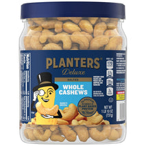 PLANTERS Fancy Whole Cashews with Sea Salt - 26 Oz Resealable Jar, Kosher, Good Source of Nutrients