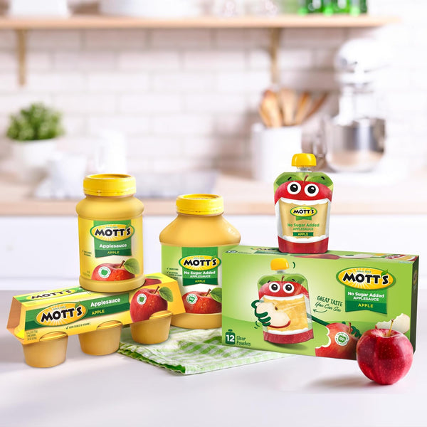 Mott's No Sugar Added Applesauce Variety Pack, 3 Flavors, 20 Pack