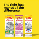 Glad Small Trash Bags 4 Gallon, Febreze Cherry Blossom Garbage Bags, Odor Resistant with Drawstring, 34 Count