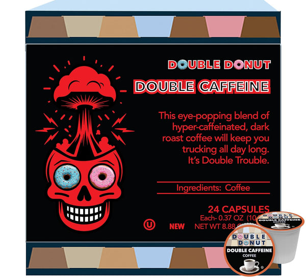 Double Donut Coffee Cappuccino Pods for Keurig K Cups Brewers, 24 Count