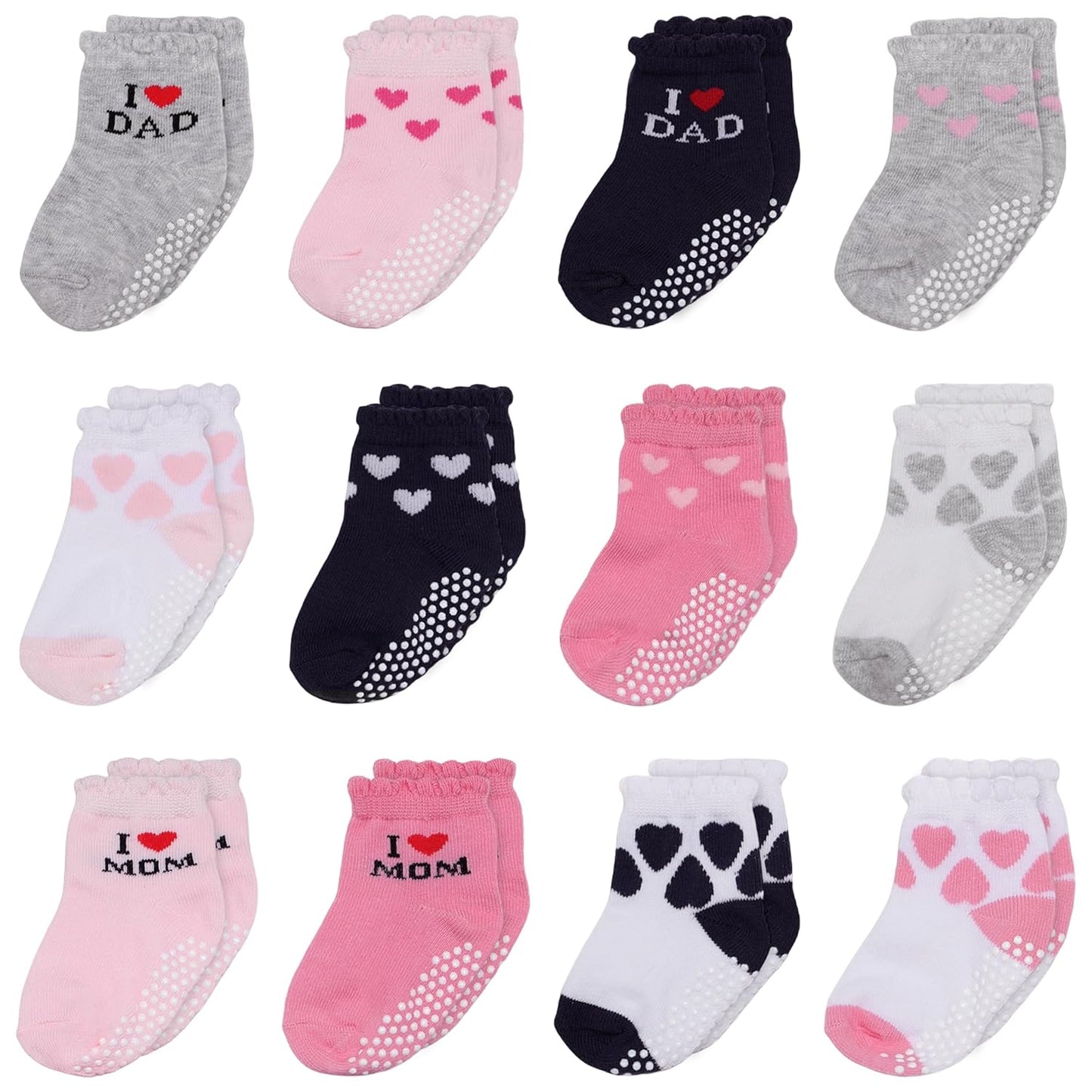 Mother's Choice Organic Cotton Baby Socks Infant 0-6 Months - 12 pairs Soft, Cozy, and Gentle Newborn Socks for Girls & Boys, Perfect Baby Registry for Everyday Wear, and Infant Comfort