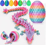 12 inch 3d printed dragon easter egg with fall protection and reinforced joints, eco-friendly fidget toy in rainbow color