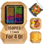 Air Fryer Liners 4QT for Chefman Air Fryer, Airfryer Liners Disposable 7.1 Inch Air Fryer Paper Liners for Instant Pot Vortex Plus 4QT Air Fryers, 150PCS