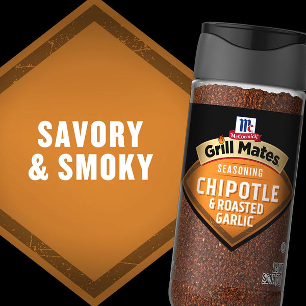 McCormick Grill Mates Chipotle & Roasted Garlic Seasoning, 2.5 oz, 2.5 oz bottle