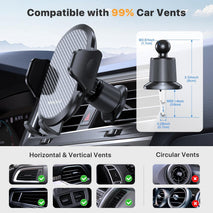 Car Phone Holder with Metal Hook Clip and Air Vent Cell Phone Stand