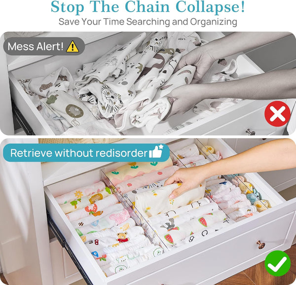 12 Pack Drawer Dividers for Clothes and Storage