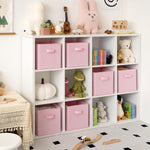 Storage Cube Organizer 6 Pack Pink Fabric Bins for Shelves Closet
