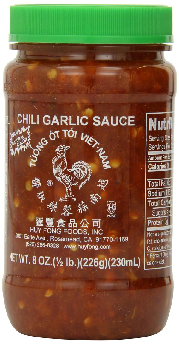 Huy Fong 8 oz Vietnamese Chili Garlic Sauce, Ready-to-Use Condiment or Cooking Sauce