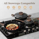 EWFEN 25 Pcs Nonstick Ceramic Cookware Sets, Healthy Non-Toxic, Induction Compatible, Cooking Set