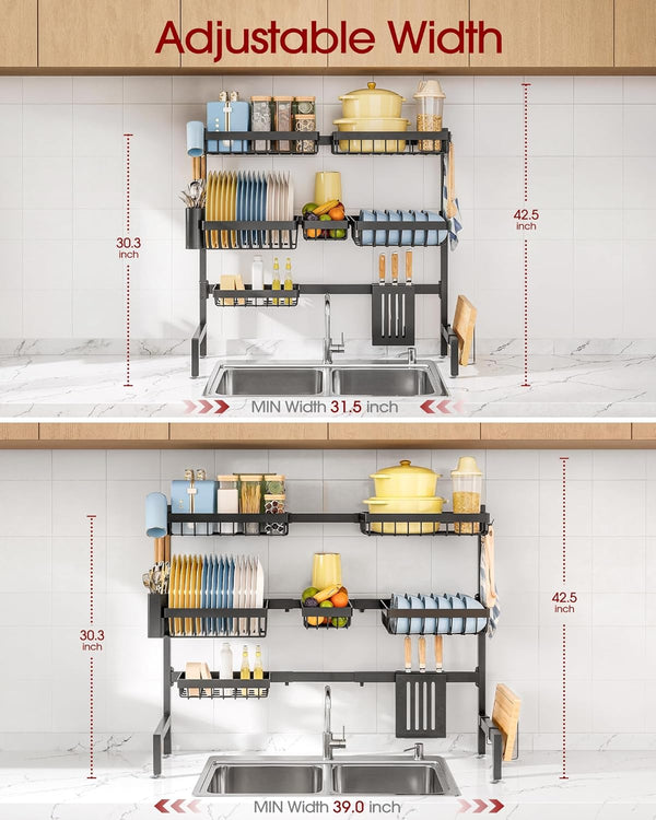 Sakugi Dish Drying Rack for Kitchen Counter Storage and Organization