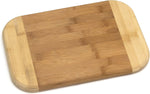 Bamboo Wood Two-Tone Kitchen Cutting and Serving Board Set of 2