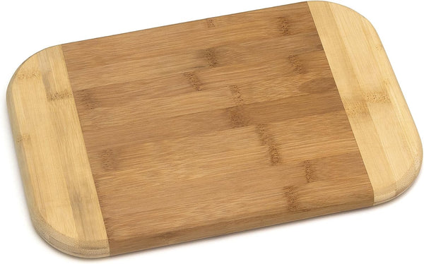 Bamboo Wood Two-Tone Kitchen Cutting and Serving Board Set of 2