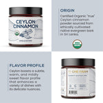 One Farm Organic Ceylon Cinnamon premium Sri Lanka Cinnamon, freshly ground, non-gmo, fair-trade, gluten-free in reusable jar