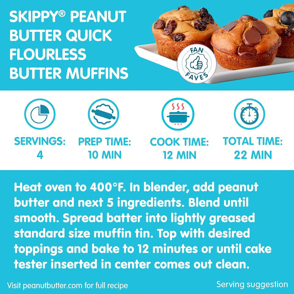 SKIPPY Natural Peanut Butter Creamy Twin Pack, 40 Ounces, Pack of 2 - Gluten-Free, Kosher Certified