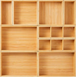Bamboo Wood Drawer Organizer Set for Kitchen Bathroom Office