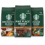Starbucks Ground Coffee, Medium Roast, Variety Pack, Three 12 oz Bags