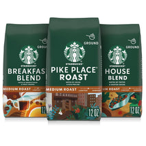 Starbucks Ground Coffee, Medium Roast, Variety Pack, Three 12 oz Bags