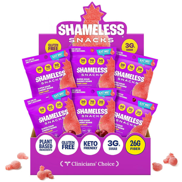 Shameless Snacks Sour Candy & Fruit Snacks - Gummy Candy Variety Pack, Keto Snacks, Sour Gummy Worms & Gummy Bears in Bulk, 3g Sugar Gluten Free Vegan for Kids & Adults