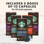 Starbucks by Nespresso Original Line, 50-count Espresso Pods Variety Pack