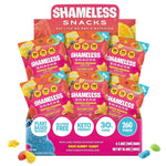 Shameless Snacks Sweet & Sour All-Stars Mixed Bag - Sour Candy & Fruit Snacks, 5 Flavors Per Bag Gummy Candy, Keto Snacks 3g Sugar Gluten Free Vegan for Kids & Adults