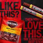 Jack Link's Teriyaki Beef Jerky Half Pounder 8 oz Large Jerky Bag Real Meat Protein Snacks