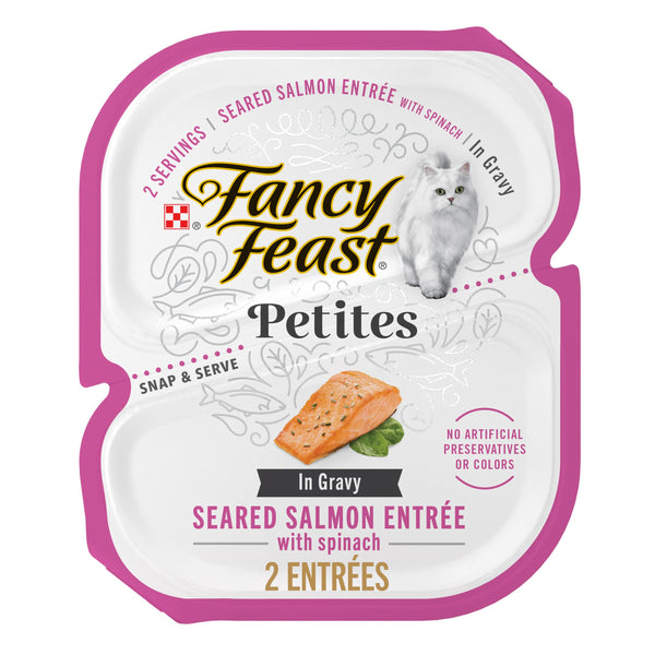 purina fancy feast petites seared salmon entree gourmet wet cat food pack of 12 2.8 oz tubs