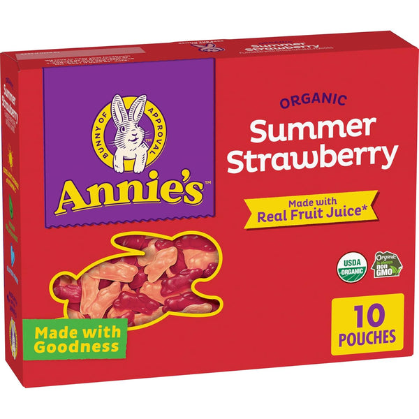 Annie's Organic Berry Patch Bunny Fruit Flavored Snacks, Gluten Free, Value Pack, 22 Pouches, 15.4 oz