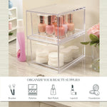 Stackable Clear Plastic Organizer Drawers for Cosmetics and Beauty Supplies