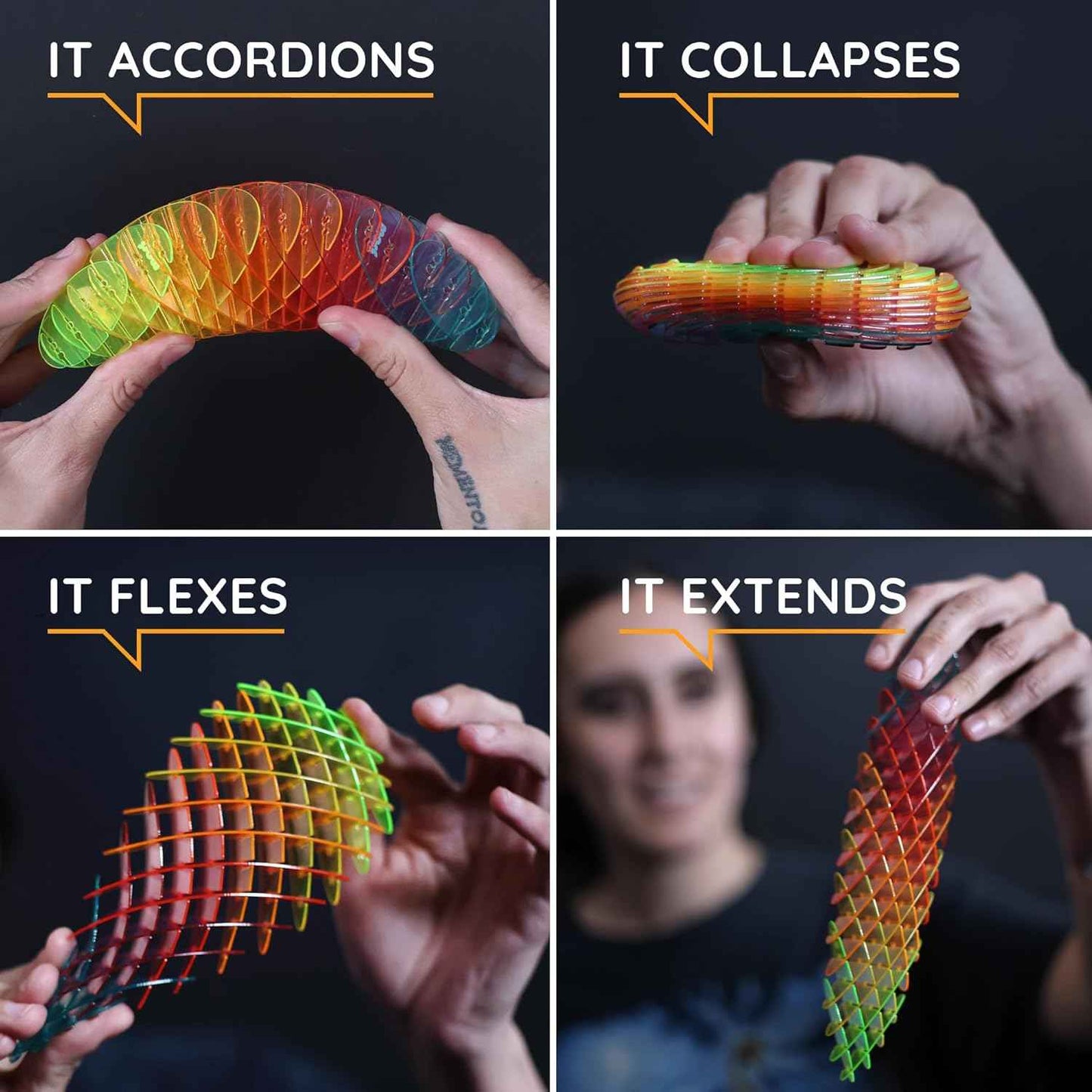 Morf Fidget Worm Toy - Flexible 3D Sensory Slug Figgy Toy for Kids, Teens, and Adults – Stretchy, Quiet, Stress and Anxiety Relief, Focus - For Play, School, Work Gifts, Great For Classroom and Office