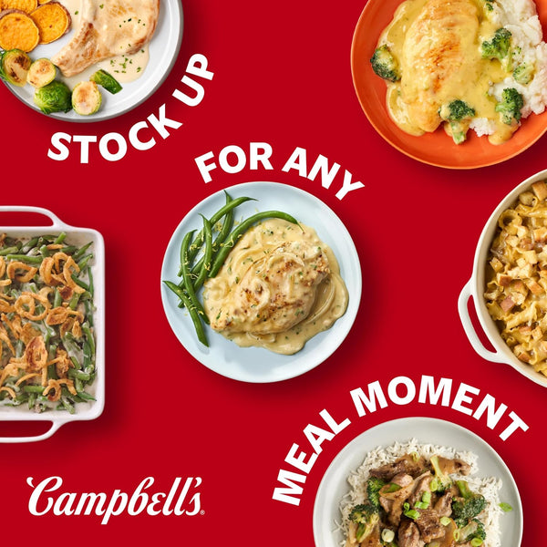 Campbell's 10.5 oz Cream of Mushroom Soup, 12-Pack Canned Condensed Soup for Holiday Recipes