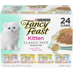 Purina Fancy Feast Tender Ocean Whitefish, Turkey, Chicken and Salmon Feasts Wet Kitten Food Variety Pack - (Pack of 24) 3 oz. Boxes