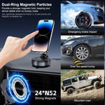 Vacuum Magnetic Car Phone Holder for Magsafe, Hands-Free 360° Adjustable Suction Cup Phone Mount for Car/Gym/Mirror/Smooth Surface, Compatible with iPhone & Android (Black)