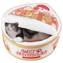 寵幸 Ramen Noodle Dog & Cat Bed, 19.7" x 19.7" x 7.9", Super Soft Faux Fur Nested Pet Bed for Small Medium Large Dogs and Cats