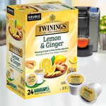 Twinings Lemon and Ginger Herbal Tea K-Cup Pods for Keurig, 24 Count