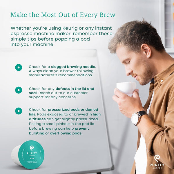 Purity Coffee FLOW Original Medium Roast K Pod Capsules 12ct Box Specialty-Grade USDA Organic Arabica Blend