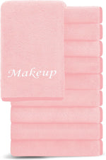 Cosy Family 10 Pack Makeup Remover Wash Cloths - Soft Microfiber Fingertip Facial Cleansing Cloths for Hand and Make Up, 12 x 12 in, Black Grey