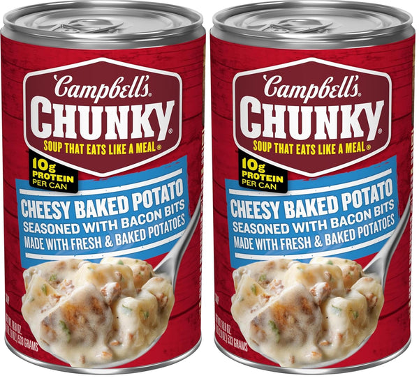 Campbell's Chunky Baked Potato with Cheddar & Bacon Bits Soup, 18.8 Oz Can