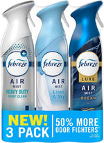 Febreze Air Mist Air Freshener Spray, Odor-Fighting Room Spray for Home and Bathroom and Kitchen, Aerosol Can, Refresh & Energize, Soothe & Restore, Romance & Desire Scent, 8.8oz, 3 Count